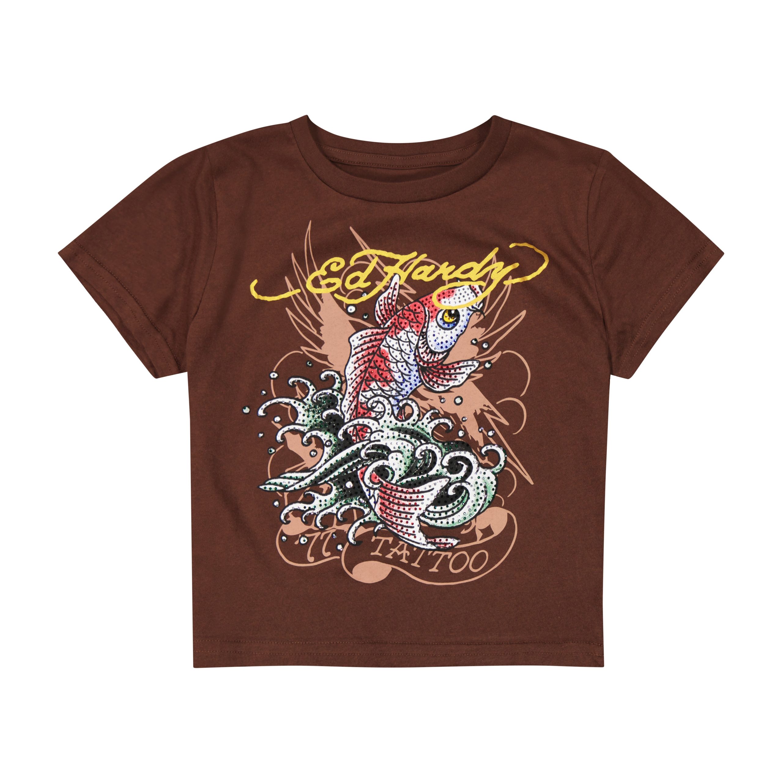 Koi Fish Baby Tee - Cocoa