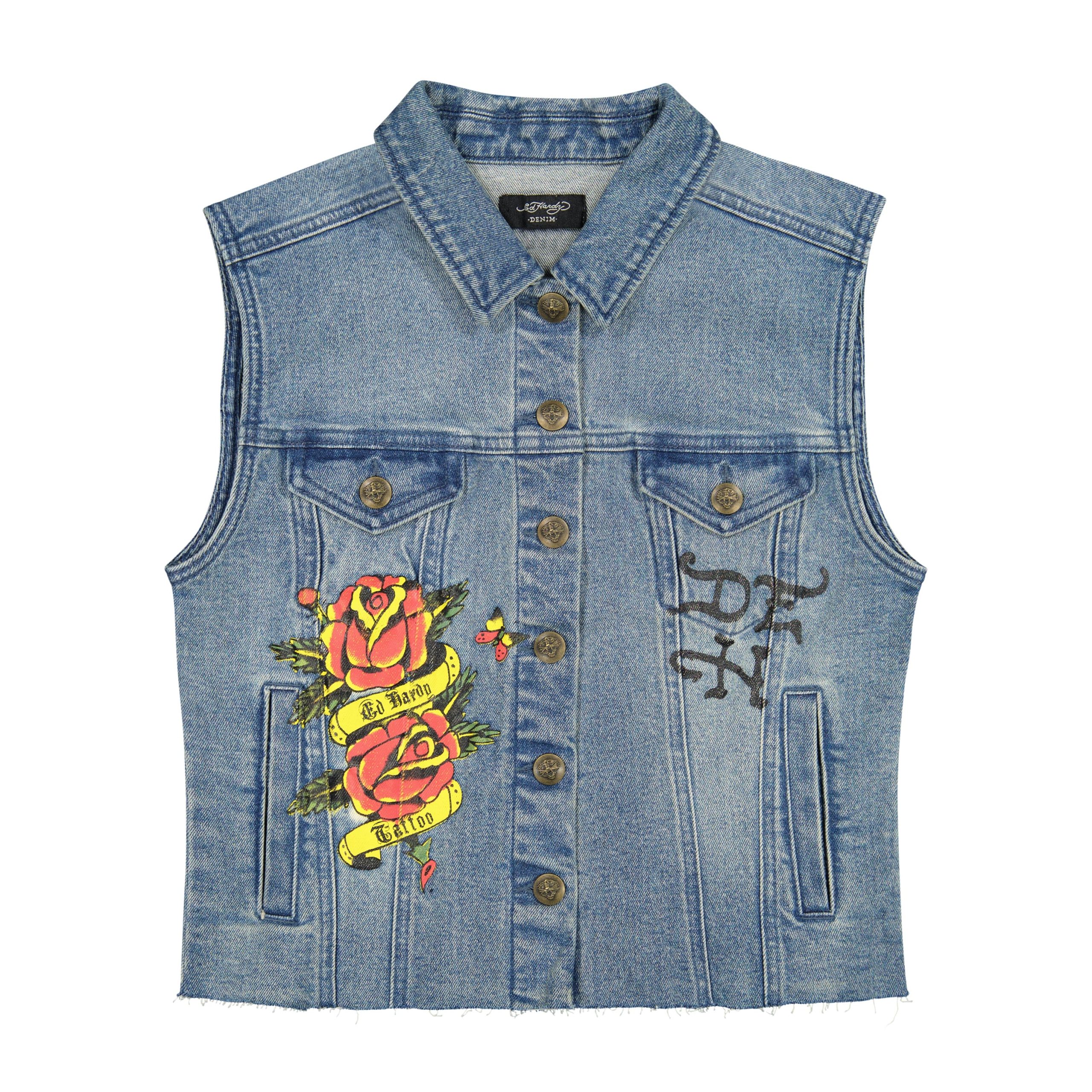 Heart Cross Trucker Denim Vest